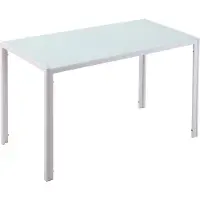 Fortuna Lai Table à manger Table de cuisine Grande table, design moderne, 120 cm x 60 cm x 75 cm, blanc