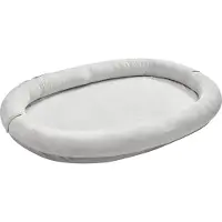 SucceBuy Lit pour chiens et humains, 178x120x24 cm, grand lit en mousse à mémoire de forme avec poche latérale, poignée et fermeture éclair, housse amovible et lavable, poils courts, gris