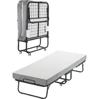 Vevor Lit pliant avec matelas de 5 pouces, lit simple pliable avec matelas en mousse à mémoire de forme (75 x 32 pouces), lit métallique de 137 kg pour chambre à coucher et salon