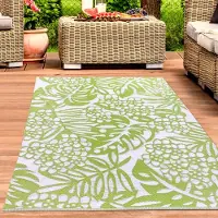 Carpetia Tapis tropical d'extérieur pour terrasse et jardin de couleur verte Taille - 180 x 280 cm