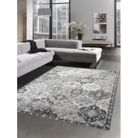 Carpetia Tapis d'extérieur, tapis d'Orient, tapis de salon, motifs gris-bleu, dimensions : 200 x 290 cm