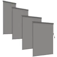 TRMLBE Store occultant 160x250 cm Store extérieur avec manivelles pour store Store vertical Protection UV Protection visuelle Store vertical Maintien du mur, Gris clair