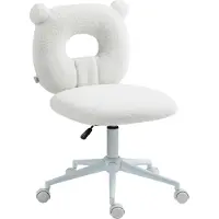 Fortuna Chaise de bureau pour enfant Lai, chaise de bureau réglable en hauteur sans accoudoirs, chaise pivotante, chaise de travail, chaise d'ordinateur, blanche