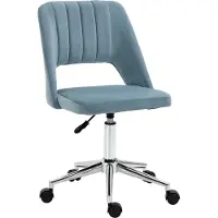 Fortuna Lai Chaise pivotante réglable en hauteur pour salon et bureau, velours bleu, chaise de bureau ergonomique pour plus de confort