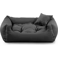 POOM Lit pour chien NEO - Lit confortable pour chien en tissu résistant, coussin pour chien durable de haute qualité (XL - 100x75, anthracite)