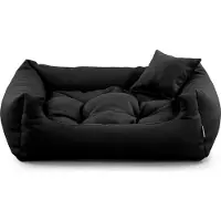 POOM Lit pour chien NEO - Lit confortable pour chien en tissu résistant, coussin pour chien durable de haute qualité (XS - 55x45, noir)