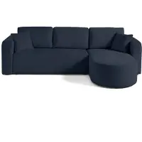 Best Möbel Miro - canapé d'angle réversible - 4 places - convertible avec coffre - en velours texturé , Bleu