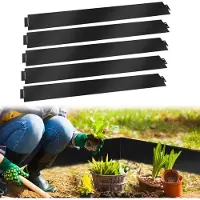 HENGDA Bordure de pelouse Métal 100 x 18 cm 10m Bordure de plate-bande Bordure de tonte Galvanisé Limitation de chemin Bordure de plate-bande Palisade Noir