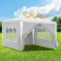 Yakimz 3x3m /3x6m Pavillon avec parois latérales, étanche à l'eau,protection UV Tente de jardin Tente de réception, pavillon de jardin