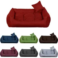 POOM Lit pour chien CODURA - Lit pour chien robuste en tissu résistant, coussin pour chien durable de haute qualité (3XL - 130x110 Marron)