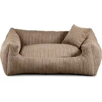 POOM Lit pour chien – Matériau doux et texturé, rembourré de mousse de polyuréthane, résistant aux salissures, disponible en différentes couleurs et tailles (XS - 55x45, marron clair)