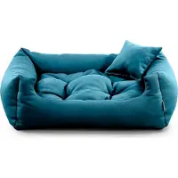 POOM Lit pour chien NEO - Lit confortable pour chien en tissu résistant, coussin pour chien durable de haute qualité (2XL - 110x90, turquoise)