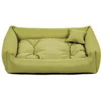 POOM Lit pour chien NEO - Lit confortable pour chien en tissu résistant, coussin pour chien durable de haute qualité (3XL - 130x110, citron vert)