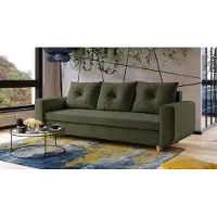 AX Living Cheriton Canapé-lit Moderne 222 cm Vert foncé avec fonction sommeil