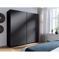 AX Living Armoire Gris 200 cm - Adelna Armoire sans miroir