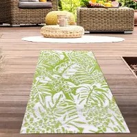 Carpetia Tapis tropical d'extérieur pour terrasse et jardin de couleur verte Taille - 150 x 220 cm