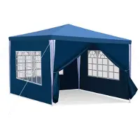 Yakimz Pavillon Tente de jardin - Tente de plage pratique, montage facile avec Easy-Klett, idéale pour les fêtes Bleu 3x3m