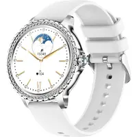 Vislone I58 Montre intelligente de 1,32 pouces, montre Bluetooth, IP67, étanche, pour IOS7.1/Android4.4, I58, cadre argenté, bracelet en silicone gris