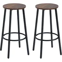 HOMCOM Tabourets de bar , lot de 2 tabourets de bar avec repose-pieds, tabourets de comptoir avec structure en acier