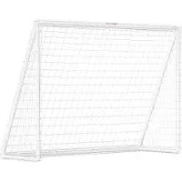 Fortuna But de football Lai, filet robuste, cadre en plastique, sardines, 240 L x 90 l x 180 H cm, blanc