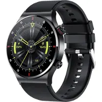 Vislone QW33 Montre intelligente à écran IPS de 1,28 pouce, BT5.1 | IP67 étanche | Surveillance de la santé | 240 x 240 pixels | Modes sportifs multiples, bracelet en silicone, noir