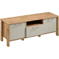AX Living Buffet TV Iseonia - 138 cm de large, chene Wotan/ Beige