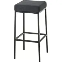 In And OutdoorMatch Tabouret de bar moderne Square Briana - Sans dossier - Ergonomique - Lot de 1 - Chaises de bar pour cuisine ou cantine - Carré - Polyester - Gris foncé/Noir - Hauteur d'assise 85cm