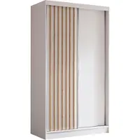AX Living Portes coulissantes armoire chambre Cabinio blanc chene 120