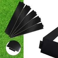 Jayseuw Bordure de pelouse en métal Bordure de parterre Bordure de tonte Palisade Bordure de parterre Noir 100x18cm 40m
