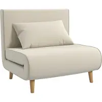 Fortuna Lai Canapé-lit Canapé simple Canapé pliant avec dossier réglable, style nordique, imitation lin pour salon et chambre d'amis