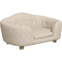 Fortuna Lai canapé pour chien Sac dorsal Housse en peluche avec coussin, lit pour chat, convient aux petits chiens, pin, 70 x 47 x 30 cm, blanc crème