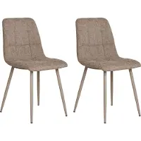 Zesso House Collection Tissu Chaise de salle à manger Gara Gris-brun - 2 pièces