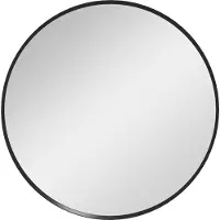 Fortuna Lai Miroir mural 60 x 60 cm Miroir de salle de bain rond avec cadre en aluminium, miroir décoratif pour salle de bain, salon, couloir, chambre à coucher, noir