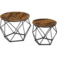 In And OutdoorMatch Table basse Nelly - Salon - Tables basses rondes - Table d'appoint - Set de 2 - Industrial