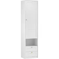AX Living Armoire blanche avec tiroirs Raiane S1P2T Armoire étroite