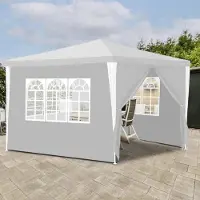 Yakimz Pavillon de terrasse - Tente de marché et protection solaire pour le jardin, parfaite tente de réception Blanc 3x3m