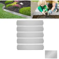 XINZI Bordure de pelouse Bordures de pelouse Métal acier galvanisé, flexible, résistant aux intempéries, facile à poser, pour pelouses et parterres, argent, 25 m (100 x 15 cm)