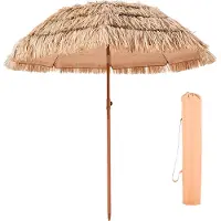 SucceBuy Parasol de paille style hawaïen Parasol de plage et de jardin 2m