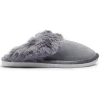 Permani Femmes Chaussons souples Hiver Chaud Pantoufles Tissu Slipper Lamino Gris Gr.38/39