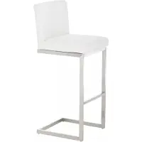 In And OutdoorMatch Tabouret de Bar Cortez - Avec Dossier - Lot de 1 - Ergonomique - Chaises de Bar pour Cuisine ou Cantine - Blanc - Hauteur d'assise 77cm
