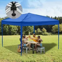 Aopunly Pavillon pliable & Tentes de réception 3x3m, Chapiteau de jardin pour jardin terrasse fête, étanche à l'eau ohn côtés bleu