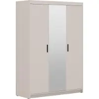 AX Living Storicos 3P Armoire 3 portes avec miroir Beige 133 cm