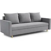 AX Living Canapé 3 places Hyden avec fonction couchage – largeur 222 cm, gris