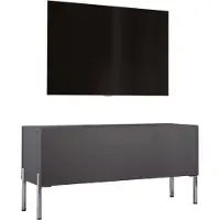 3Xeliving MEUBLE TV : Anthracite avec pieds en chrome, 100 x 52 x 32 cm