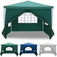 Izrielar 3 x 3 m Garden Pavilion portable tente étanche Tente de réception avec tubes en spirale, vert