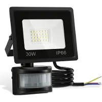 Izrielar Projecteur à LED avec détecteur de mouvement 30W éclairage extérieur Projecteur blanc froid