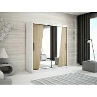 Minio Armoire 150 cm RHOMB Blanc mat / Chêne Sonoma
