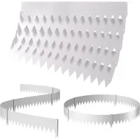 Jayseuw Bordure de pelouse avec pointes Métal 100 x 20 cm 15m Bordure de plate-bande Bordure de tonte Galvanisé Délimitation de chemin Bordure de plate-bande Palissade y compris gants Argent