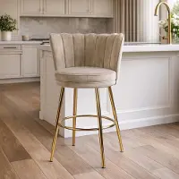 Zesso Milton & Oldbrook Tabouret de bar bas Andria Taupe
