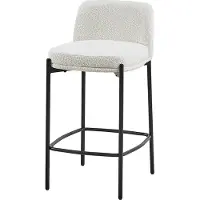 Zesso Stozy Bouclé Barhocker Naya Weiß